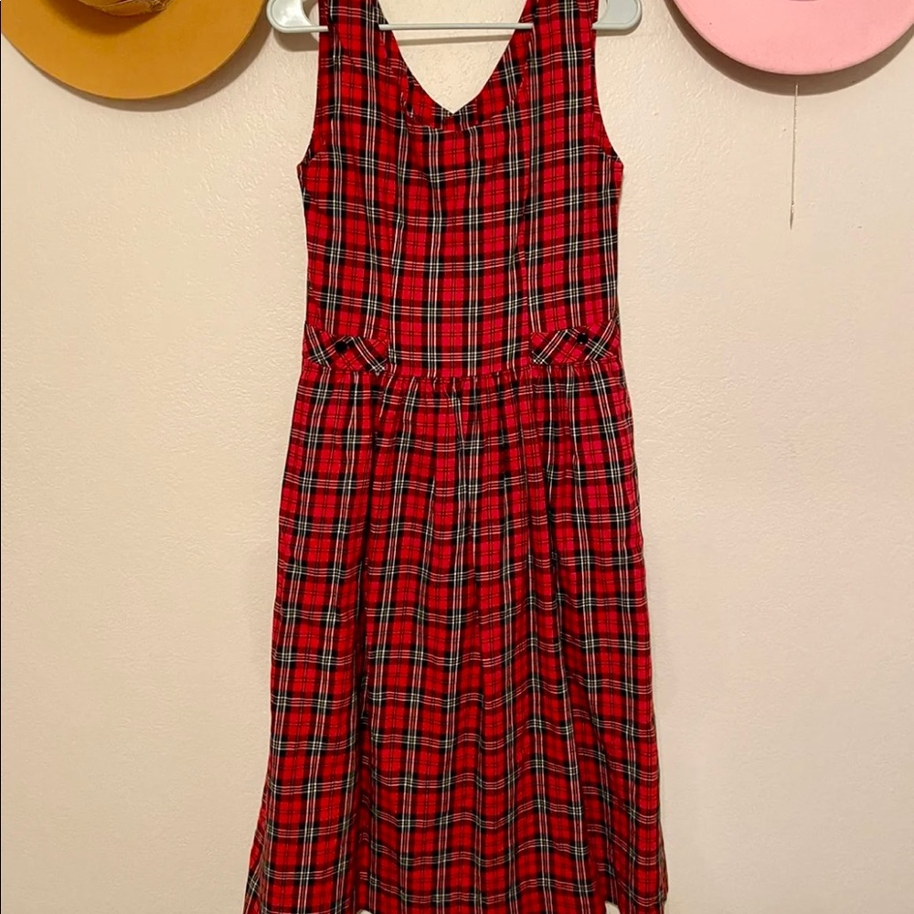 Vintage 90s plaid midi dress
